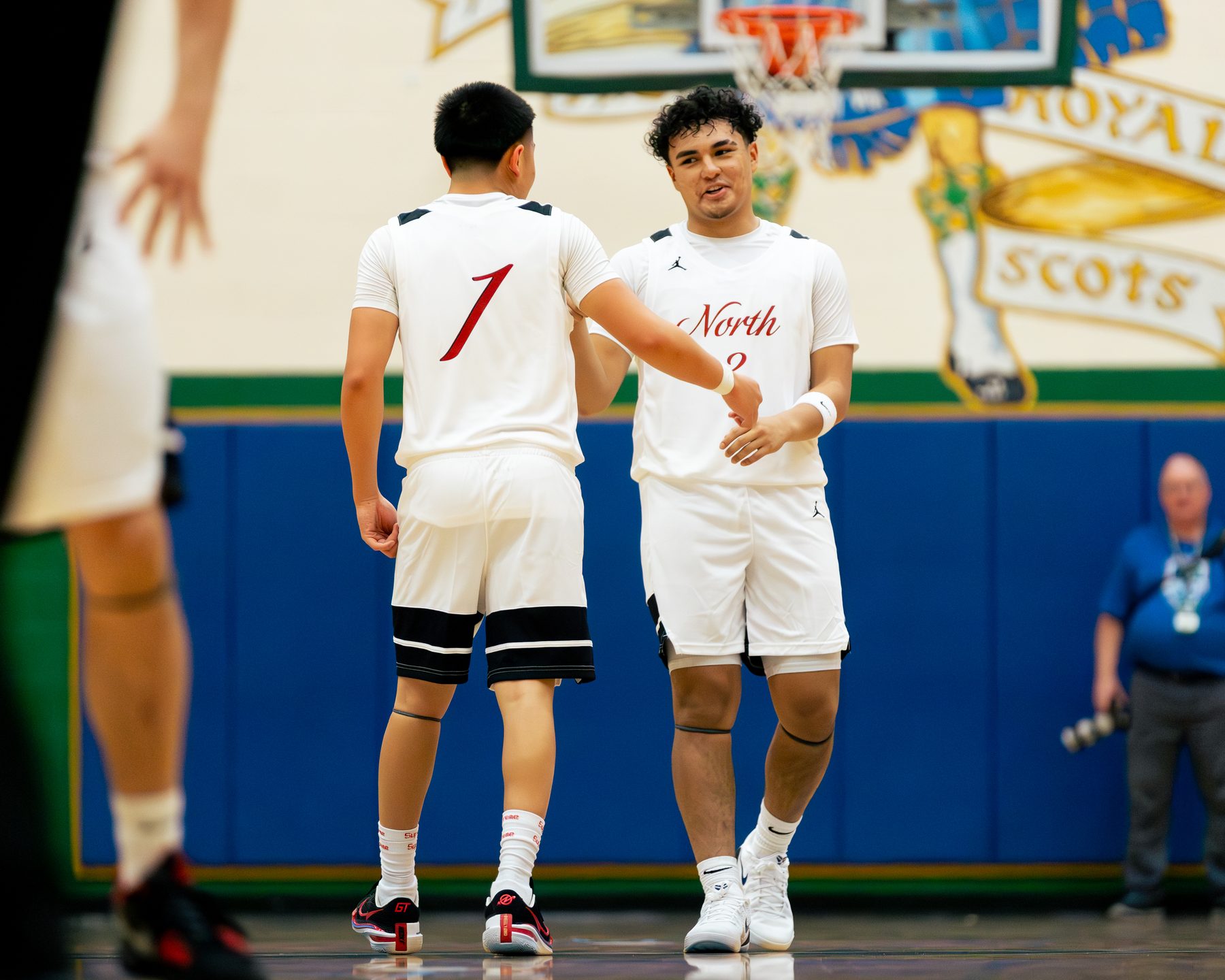 Teammates on court